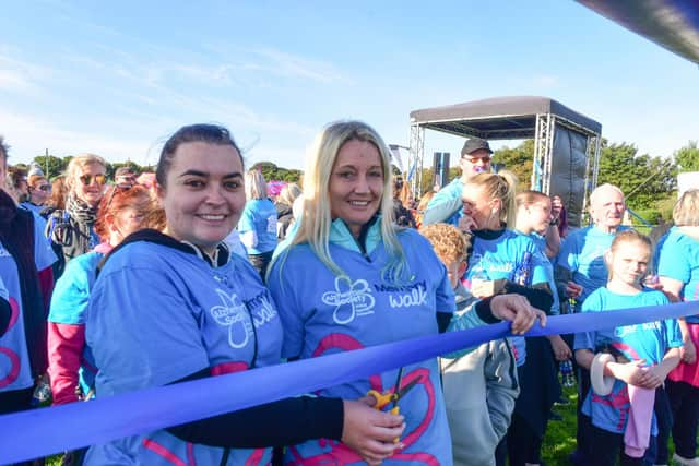 Kirtsy Calvert and Nicola Marlborough start the Memory Walk