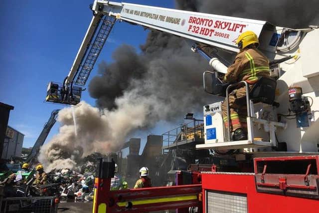 Four fire engines and an aerial ladder platform are currently at the scene. Picture by Tyne and Wear Fire and Rescue Service