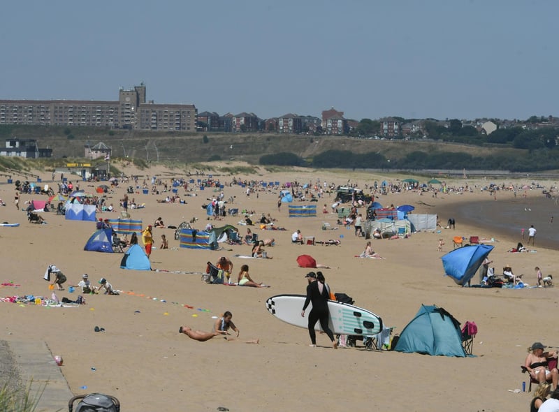 The beach is packed