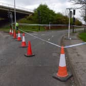 The eastbound slip road from the A184 onto the A194 was cordoned off on Saturday, April 3.
