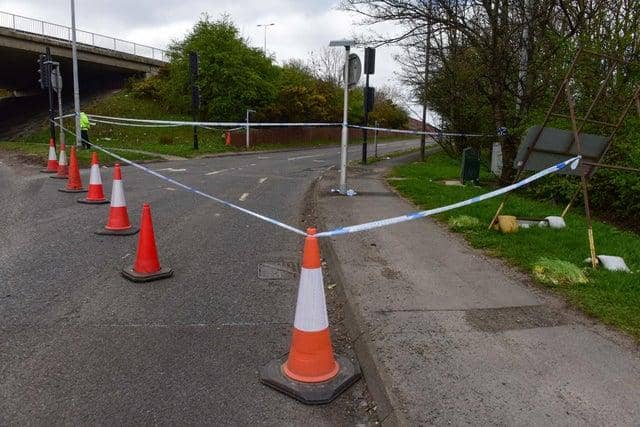 The eastbound slip road from the A184 onto the A194 was cordoned off on Saturday, April 3.