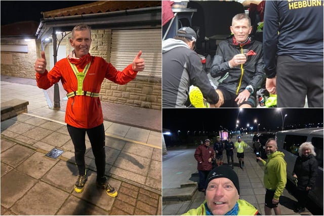 Carl being supported by the community during the run