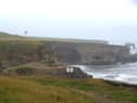 Vandals have sprayed graffiti on The Wherry cliffs at Whitburn.