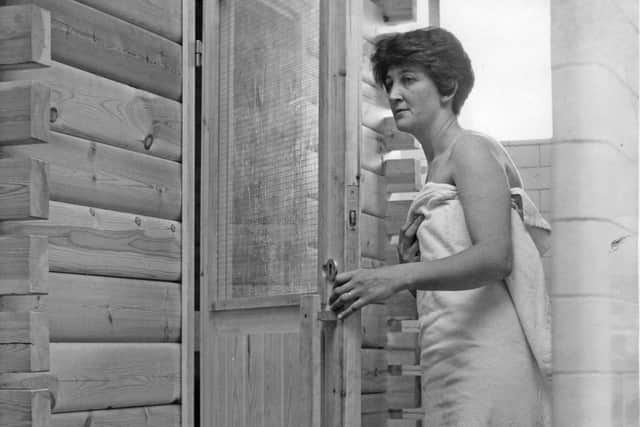 The newly installed sauna at the baths in 1966. Remember it?