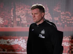 Newcastle United head coach Eddie Howe arrives at the City Ground.