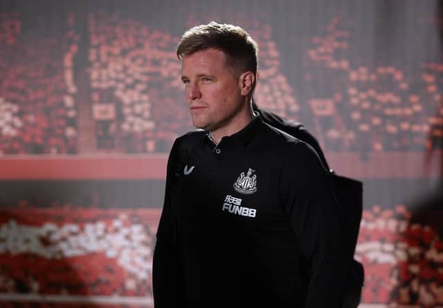 Newcastle United head coach Eddie Howe arrives at the City Ground.
