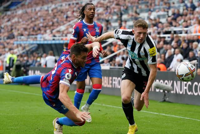 Newcastle United's Elliot Anderson drives forward.