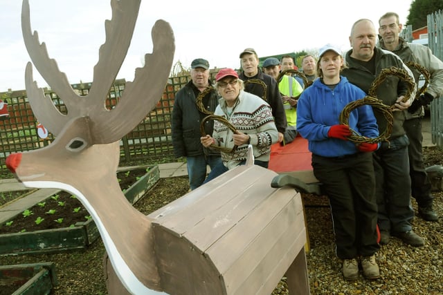 Oasis Allotment Project members were preparing for their Winter Wonderland event when this photo was taken in 2014.
