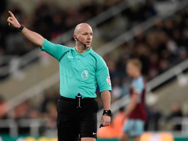 Referee Simon Hooper at St James' Park. 