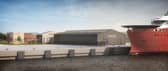 A CGI of how the operations and maintenance base will look at the Port of Tyne.