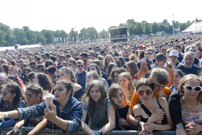 A huge crowd watches Miles Kane on the main stage in Hillsborough Park as Tramlines 2019 gets into full swing