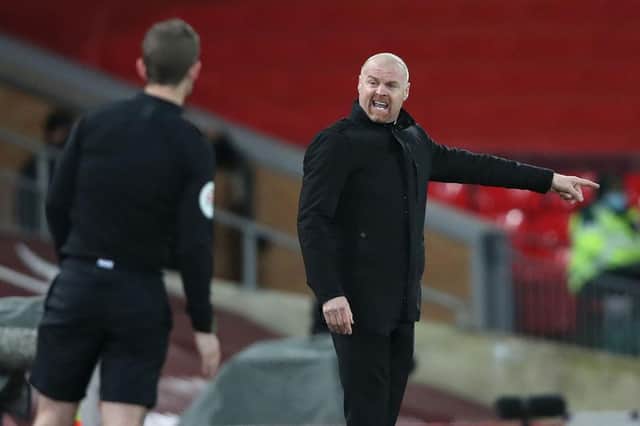 Sean Dyche picked up one of his most memorable wins at Burnley manager during a 1-0 win at Liverpool on Thursday. (Photo by Clive Brunskill/Getty Images)
