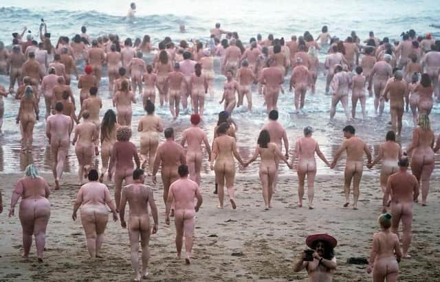 A previous North East Skinny Dip at Druridge Bay in Nothumberland. Picture by Owen Humphreys/PA Wire.