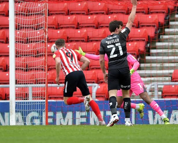 Charlie Wyke scores his hat-trick goal