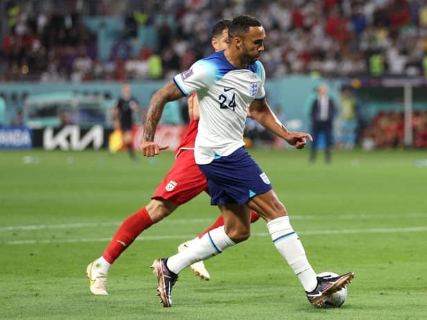 Callum Wilson of England controls the ball during the FIFA World Cup Qatar 2022 Group B match between England and IR Iran at Khalifa International Stadium on November 21, 2022 in Doha, Qatar. (Photo by Richard Heathcote/Getty Images)