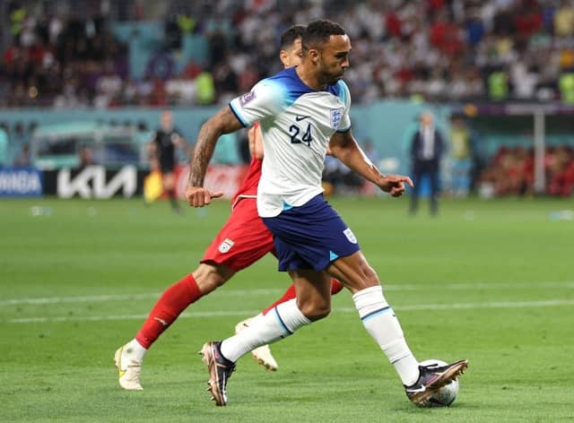 Callum Wilson of England controls the ball during the FIFA World Cup Qatar 2022 Group B match between England and IR Iran at Khalifa International Stadium on November 21, 2022 in Doha, Qatar. (Photo by Richard Heathcote/Getty Images)