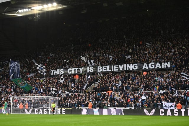 Wor Flags unveil yet another stunning pre-match display (Photo by Stu Forster/Getty Images)