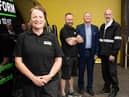 New general manager at Laminform, Julie Pickett, with Gary Robinson, Rob Sanderson, and Jim Brindle.