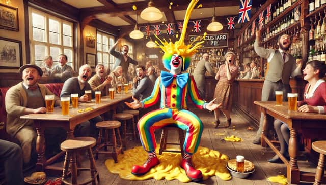 Are you having a laugh? Pub banter is safe... honestly. AI image, created by Dall-e