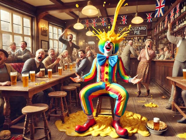 Are you having a laugh? Pub banter is safe... honestly.   AI image, created by Dall-e