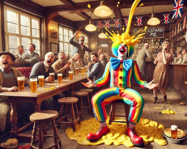 Are you having a laugh? Pub banter is safe... honestly.   AI image, created by Dall-e