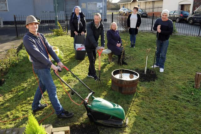 South Tyneside Council Cllr Lynne Proudlock with residents of Changing Lives Whitehead Street, Tyne Dock, who have benefited from a CAF grant.