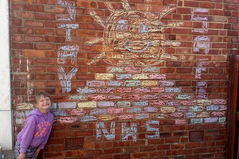 Peter Miller sent in this photo of 6-year-old Ava Tilly Miller and her chalk picture.