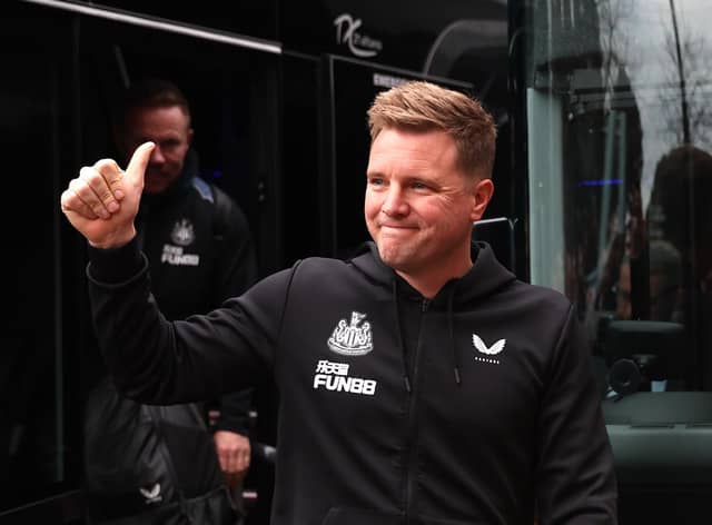 Newcastle United head coach Eddie Howe arrives at the Vitality Stadium.