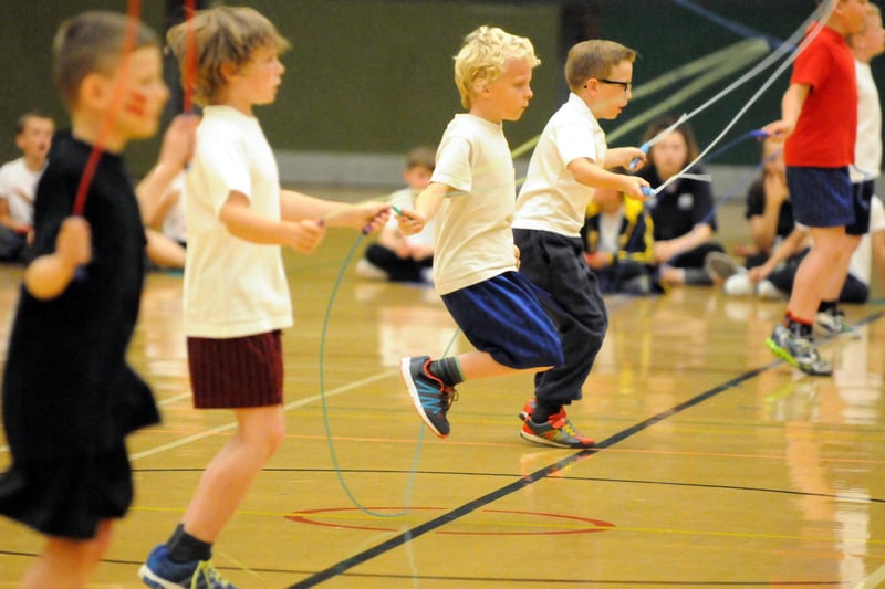 These pupils from the St Wilfrid's feeder schools were trying out skipping at Temple Park in 2014.