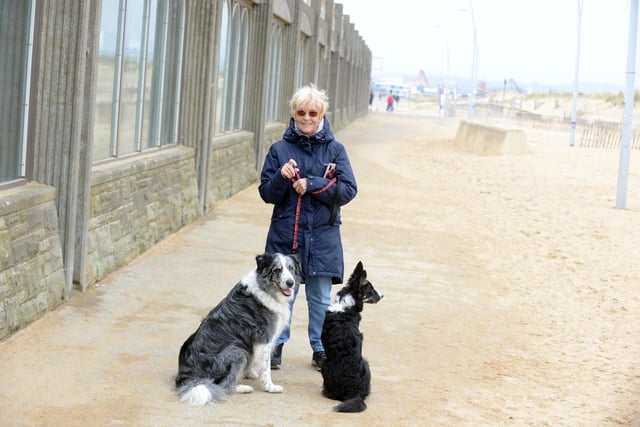 Karen Freestone pictured with dogs Amber and Merlin.