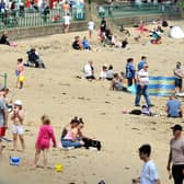 Crowds enjoying the weather on Bank Holiday Monday at Seaburn beach.