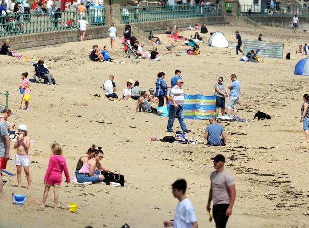 Crowds enjoying the weather on Bank Holiday Monday at Seaburn beach.
