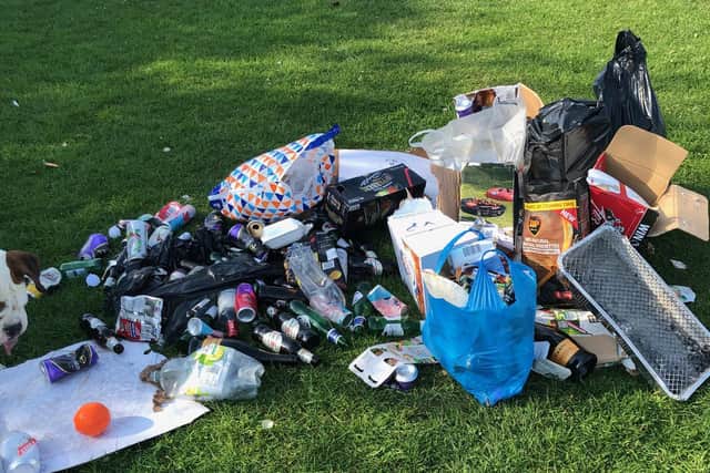 Piles of litter left on The Leas on Friday, June 26.