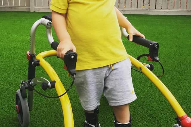 Carter Sinclair who has spina bifida but loves to defy the odds.