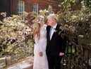 Downing Street photo of Prime Minister Boris Johnson and Carrie Johnson in the garden of 10 Downing Street after their wedding on Saturday. Picture: Rebecca Fulton/Downing Street/PA Wire.