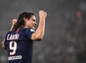 TOPSHOT - Paris Saint-Germain's Uruguayan forward Edinson Cavani reacts after scoring a goal  during the French L1 football match between Paris Saint-Germain (PSG) and Girondins de Bordeaux at the Parc des Princes stadium in Paris, on February 23, 2020. (Photo by FRANCK FIFE / AFP) (Photo by FRANCK FIFE/AFP via Getty Images)