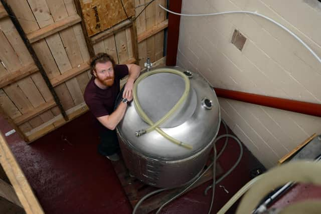 Owner Chris Donovan at South Shields microbrewery One More Than Two Brew.