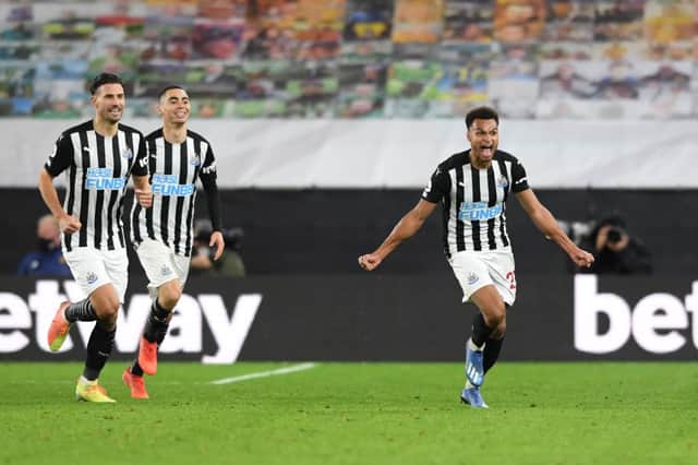 Jacob Murphy celebrates his goal.