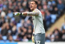 Karl Darlow of Hull City during the Sky Bet Championship match between Coventry City and Hull City at The Coventry Building Society Arena on March 11, 2023 in Coventry, England. (Photo by Tony Marshall/Getty Images)