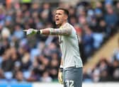 Karl Darlow of Hull City during the Sky Bet Championship match between Coventry City and Hull City at The Coventry Building Society Arena on March 11, 2023 in Coventry, England. (Photo by Tony Marshall/Getty Images)