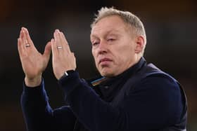 Steve Cooper, Manager of Nottingham Forest acknowledges the fans after the Premier League match between Wolverhampton Wanderers and Nottingham Forest at Molineux on December 09, 2023 in Wolverhampton, England. (Photo by Marc Atkins/Getty Images)