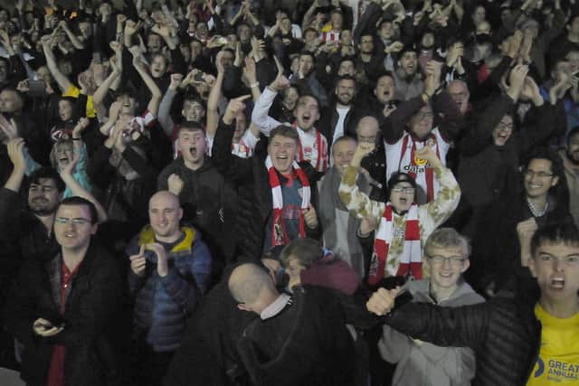 Sunderland fans in action.