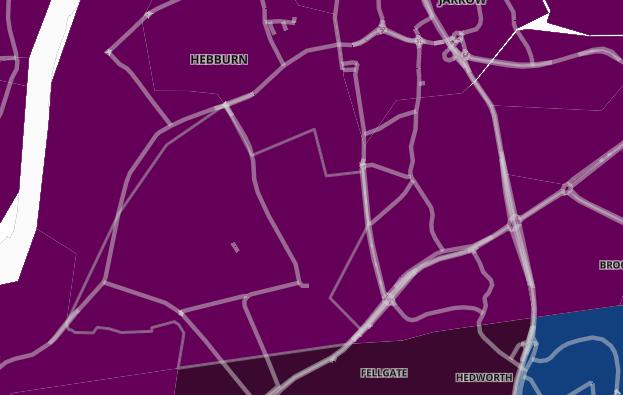 In the seven days up to March 20, Hebburn South recorded a case rate of 737.7 per 100,000 people. A total of 72 cases were recorded - a rise of 84.6% from the previous week.