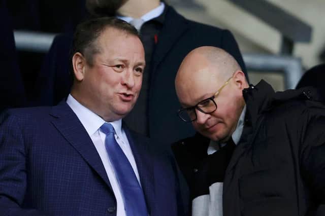 Lee Charnley, right, and former owner Mike Ashley last year.