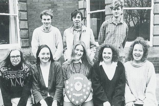 This group from Hartlepool Sixth Form College won Teesside TEC’s Capital Choice quiz for further education and sixth form colleges back in 1995. The winning team was Andrew Tweed, Andrew Drummond, Andrew Horsfield, Emma Morris, Julie Bruce, Claire Jeffries, Kay Parkinson and Rebecca Stubbs.