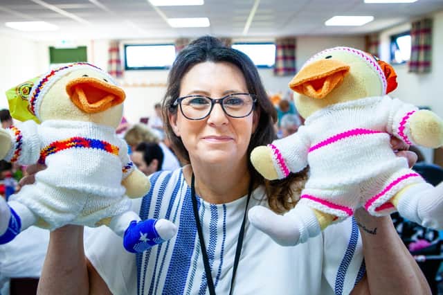 Jo Owen who is appealing for donations of wool to continue helping a project for children with cancer. Photo: Chris J Parker Photography.