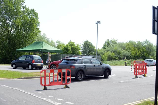 A coronavirus testing centre in the North East