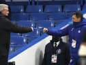 Steve Bruce greets Chelsea head coach Thomas Tuchel.