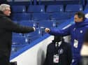 Steve Bruce greets Chelsea head coach Thomas Tuchel.