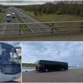 Sunderland firm David Dove Travel and MJ Forsyth are among the firms to take part in the coach convoy on the A1 as they urge the Government to offer more help to firms hit by the coronavirus outbreak. Images used with courtesy of the companies, A1 photo copyright Google Maps.